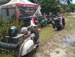 Komunitas Vespa PPU Dirikan Rest Area Parade Scooter Borneo