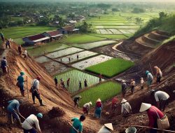 Petani Desa Buana Jaya Berjuang Pulihkan Lahan Bekas Tambang Jadi Sawah Produktif